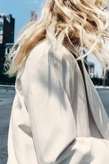 BLAZER CRUZADA OVERSIZE - Blanco roto de Zara