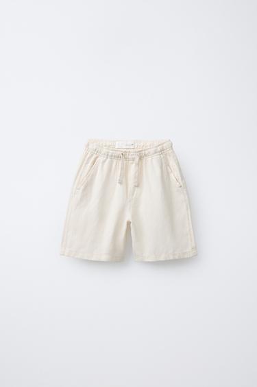 BERMUDA SHORTS LINEN BLEND - Ecru by Zara