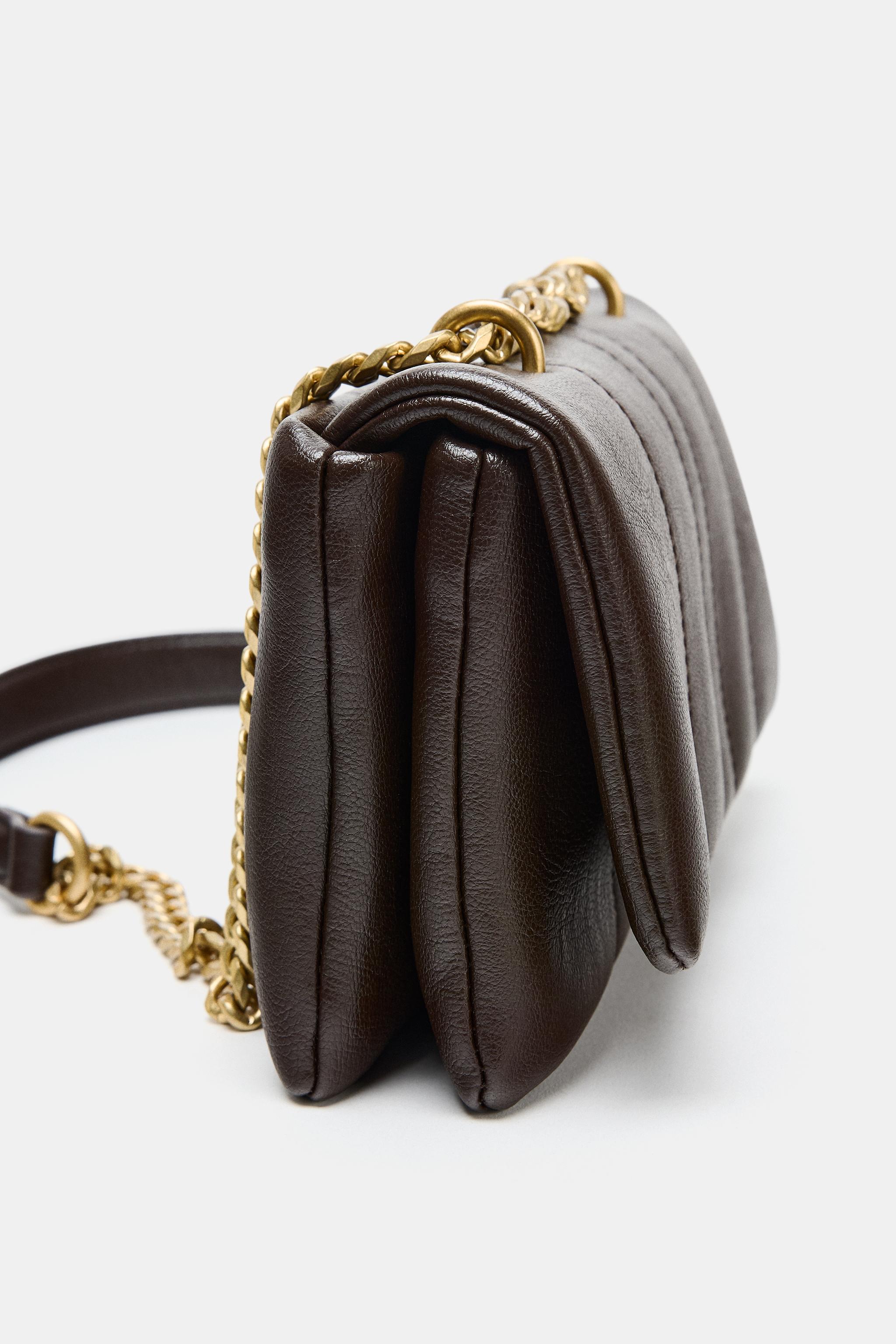 MINI BOLSA A TIRACOLO ACOLCHOADA - Chocolate | ZARA Brasil