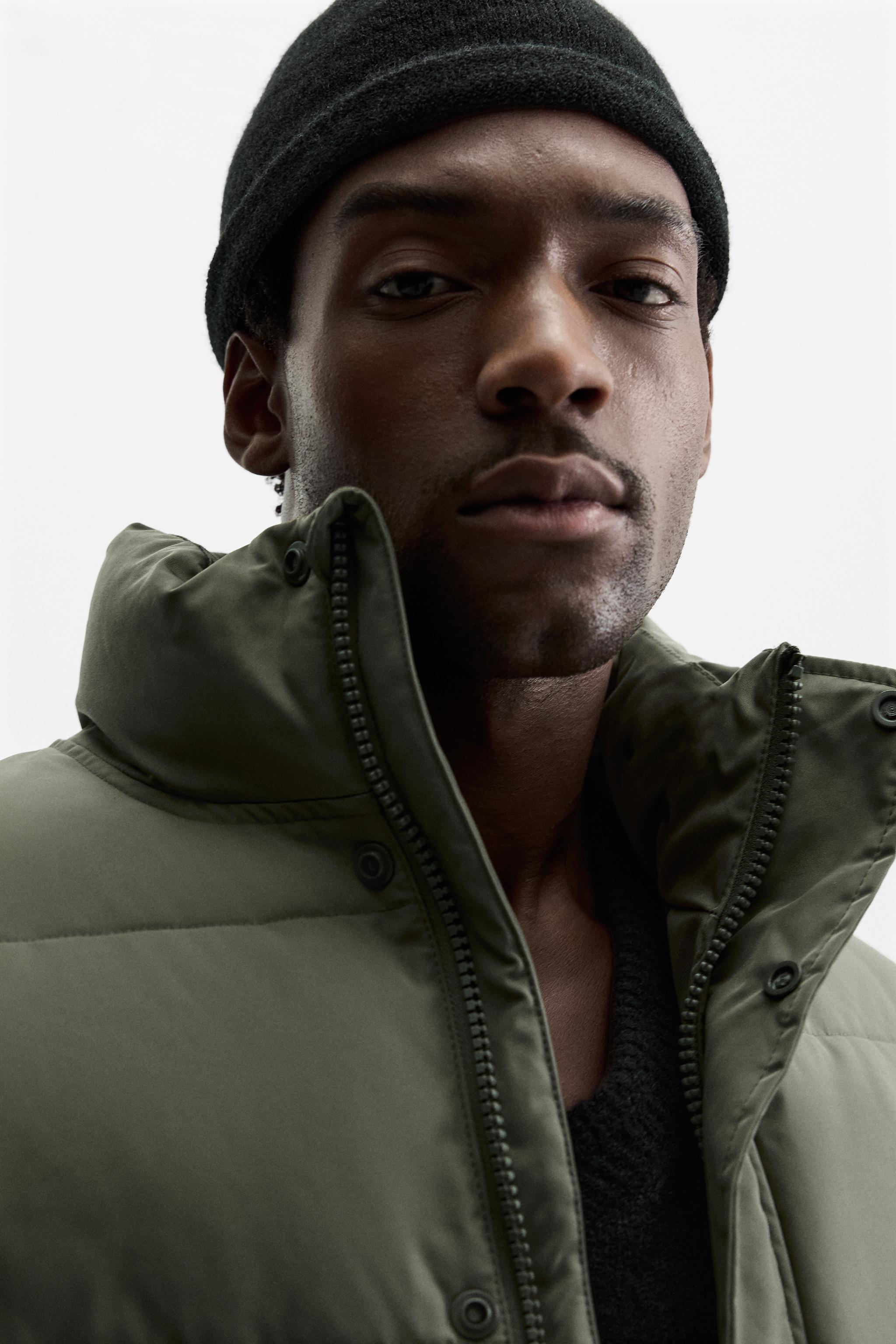BOXY FIT QUILTED JACKET - Dark khaki | ZARA United States