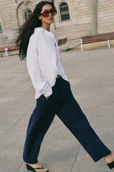 PANTALONI BARREL - Blu Marino di Zara