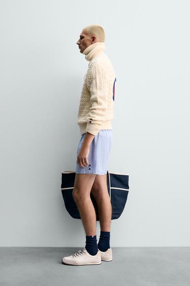 BOXER EN POPELINE CHAMPION ® X ZARA - Bleu ciel de Zara - Image 3