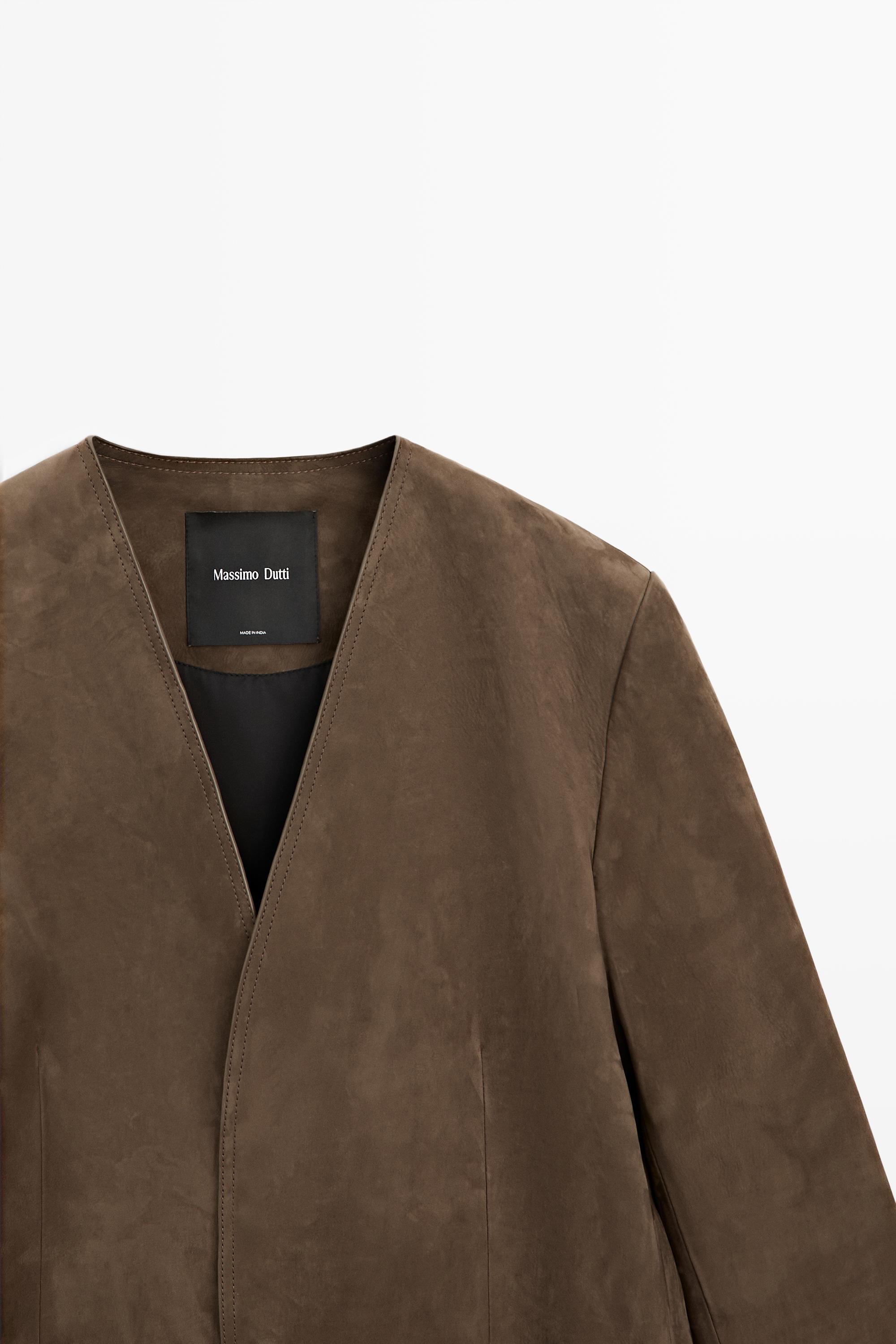 Blazer en cuir et daim