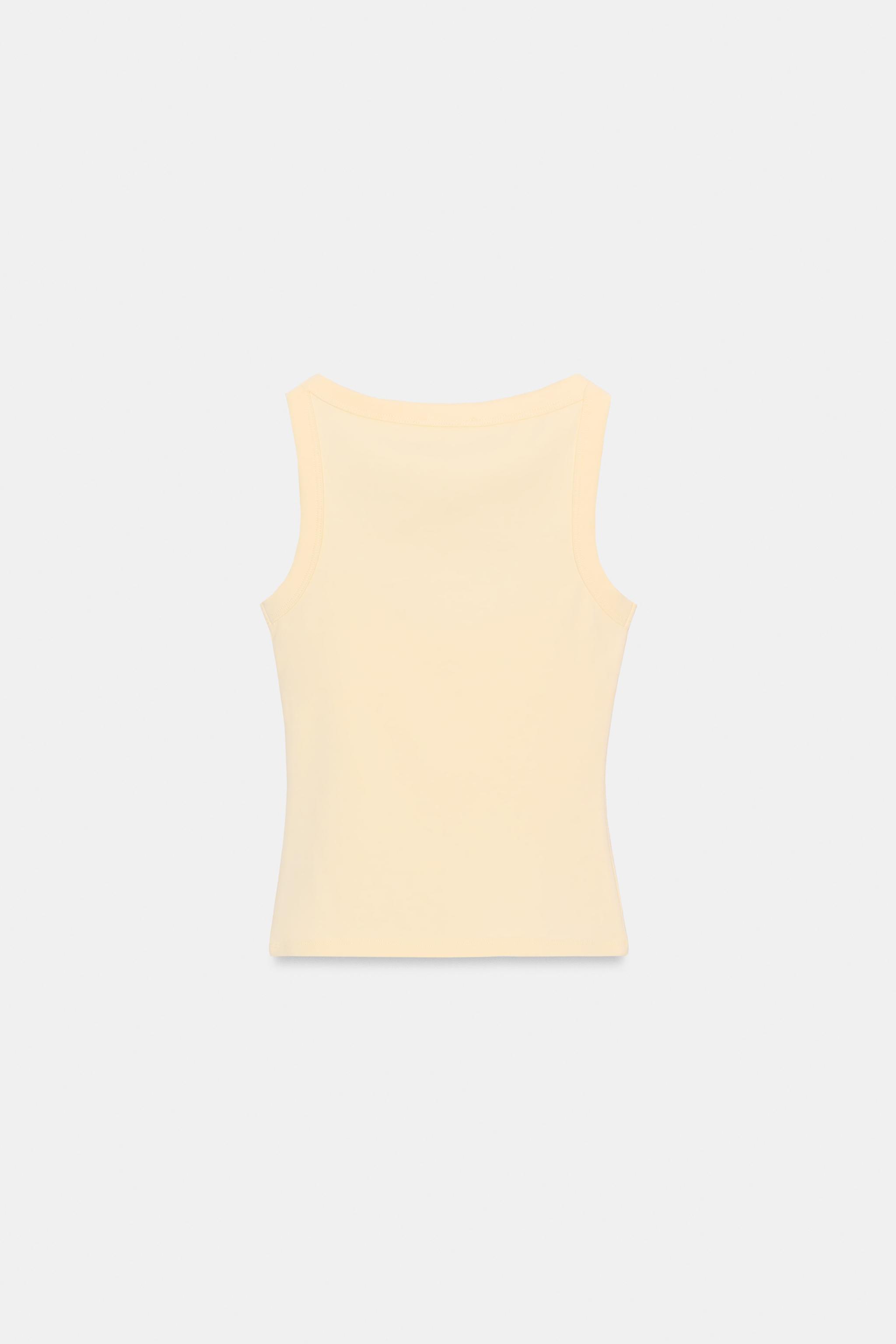 Zara KOLSUZ PAMUKLU T-SHIRT görsel 7