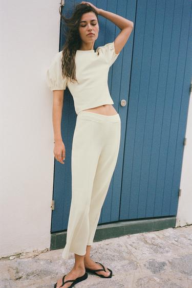 ОБЪЕМНЫЕ БРЮКИ — ЭКРЮ от Zara