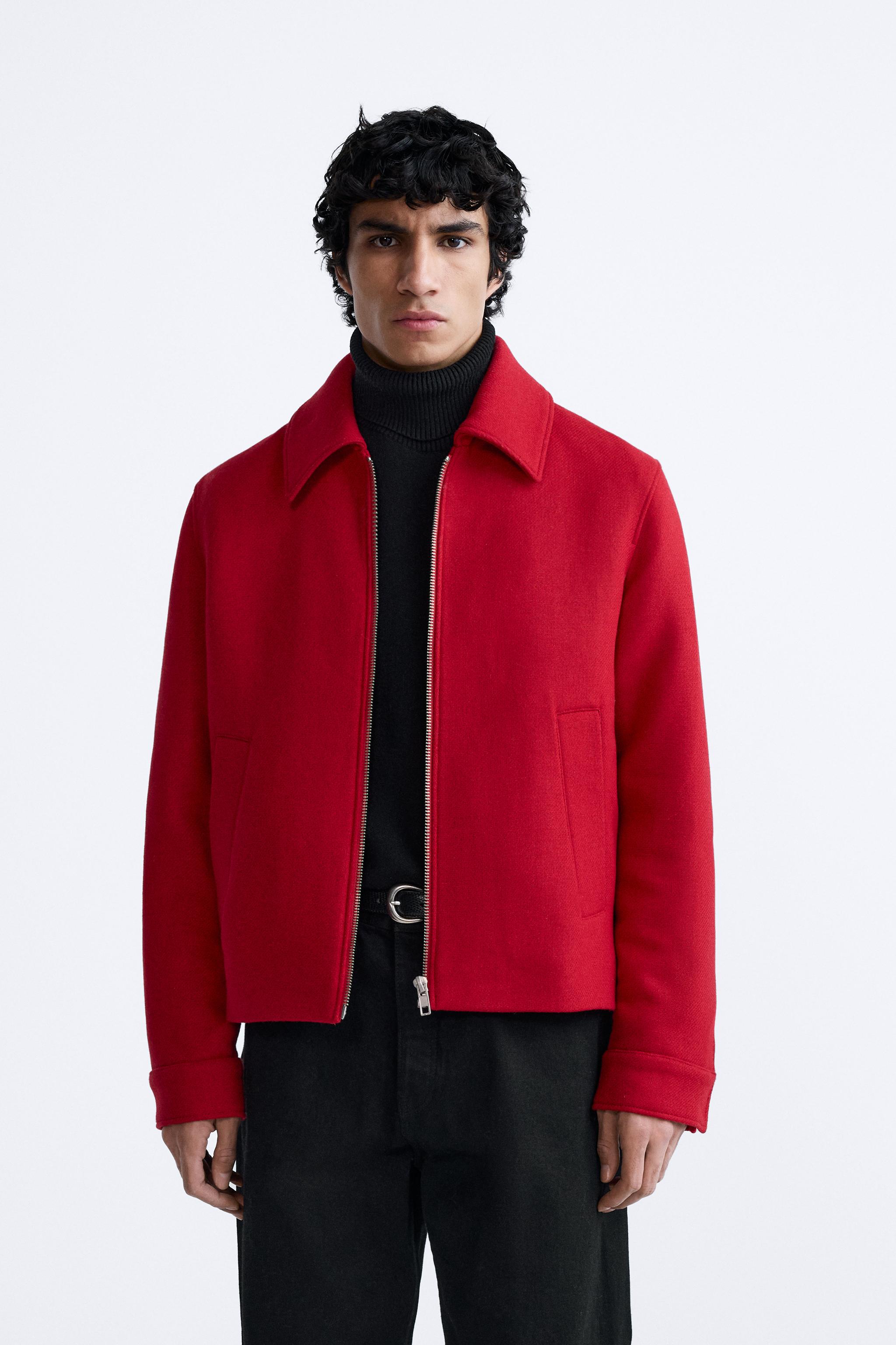 Zara red snakeskin outlet coat