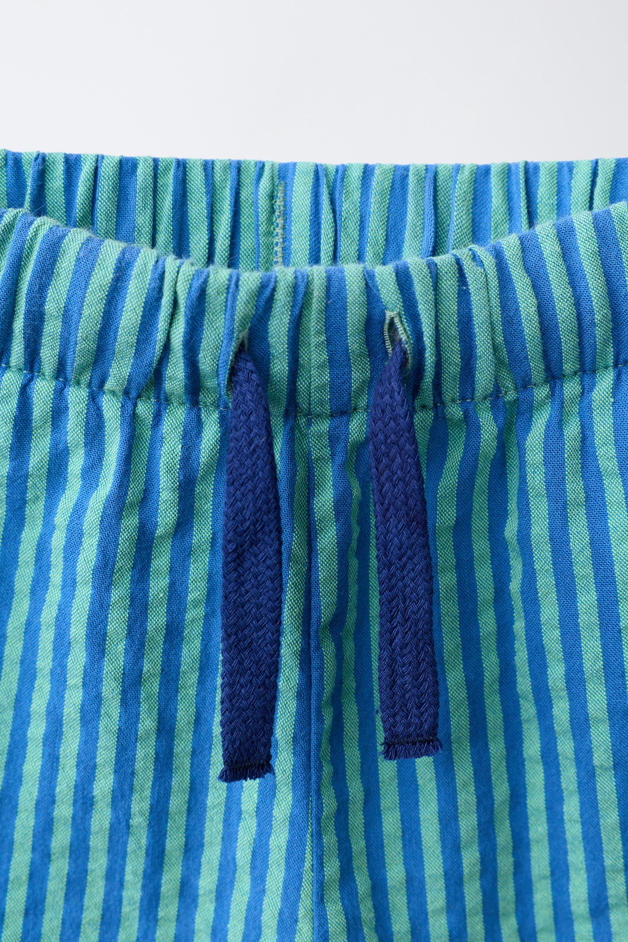 Детские шорты Zara SEERSUCKER STRIPED SHORTS — фото 3