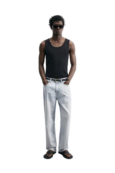JEANS STRAIGHT ANKLE FIT - أزرق سماوى الخاص بـ Zara
