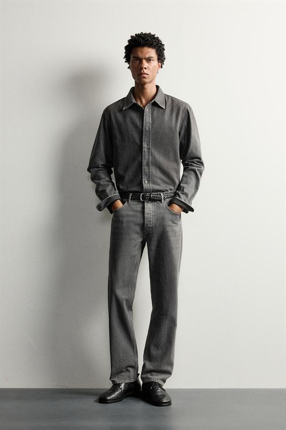 Zara 一般版型牛仔褲 - 灰色 - 圖片 0