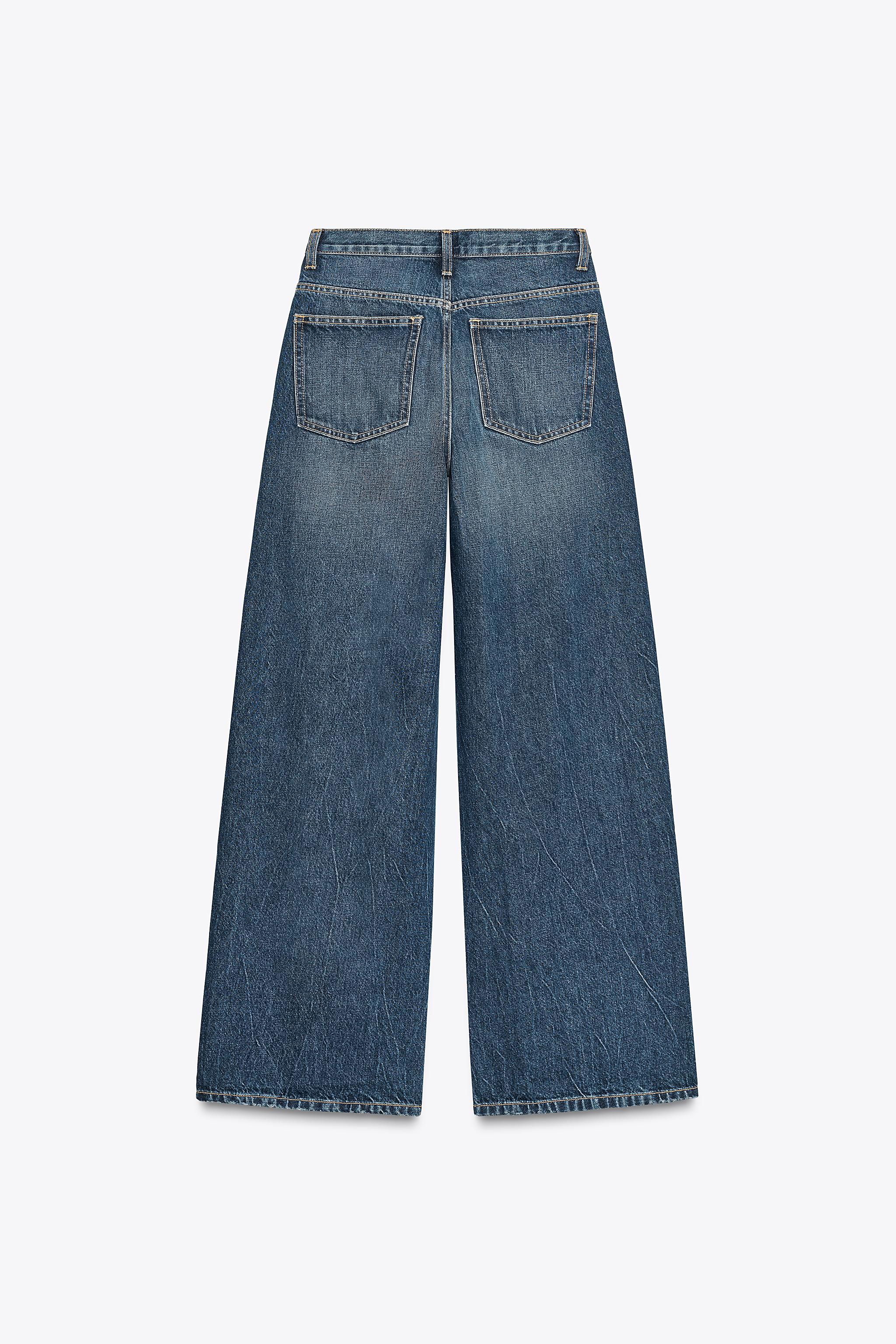 ハイウエストクロスオーバーワイドレッグジーンズEU44(17号)ネイビーブルー Cross Denim Wide Pants – Lil Ambition