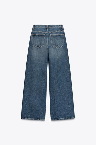 JEAN TRF WIDE LEG TAILLE HAUTE CROISÉE - Bleu marine de Zara - Image 9