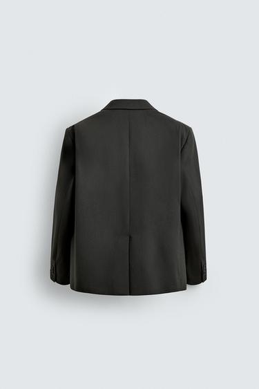 VESTE DE COSTUME CROISÉE AVEC LAINE - Gris foncé de Zara - Image 7