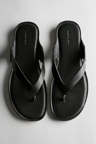 Sandale plate cuir - Noir de Zara - Image 0