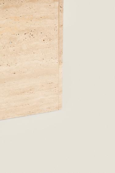 TRAVERTINE MARBLE SIDE TABLE - Ecru / Beige by Zara - Image 4