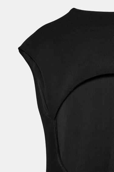 ROBE MI-LONGUE STRETCH - Noir de Zara - Image 6