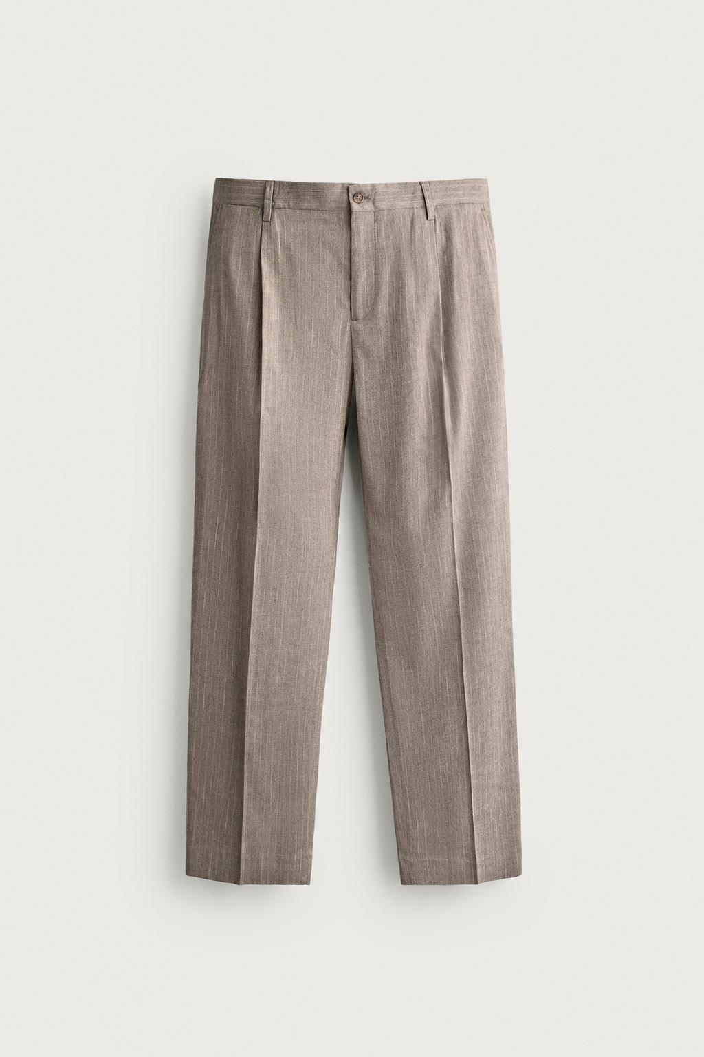 REGULAR FIT PINSTRIPE SUIT TROUSERS