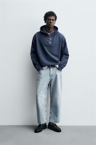 TOGGLE HOODIE - Faded blue by Zara