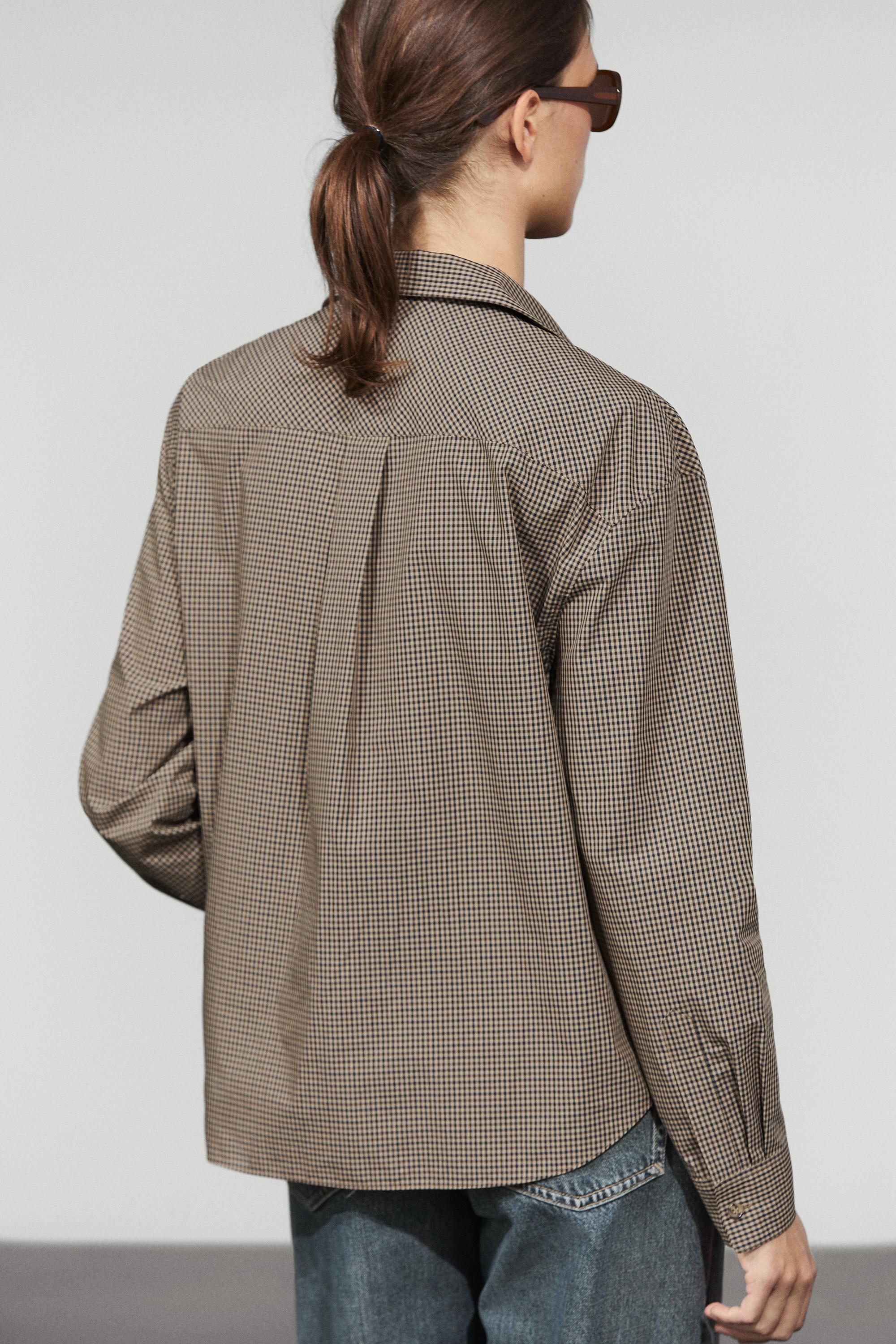 Chemise à carreaux vichy en coton mélangé