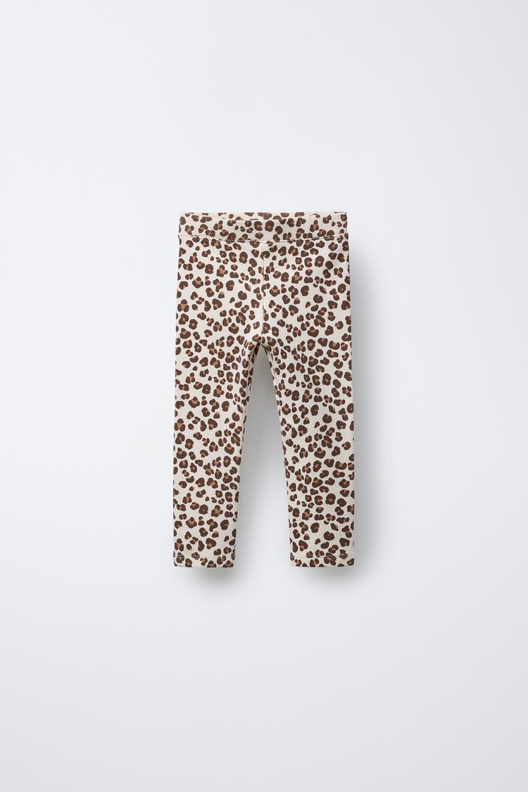 RIBBED PRINTED LEGGINGS