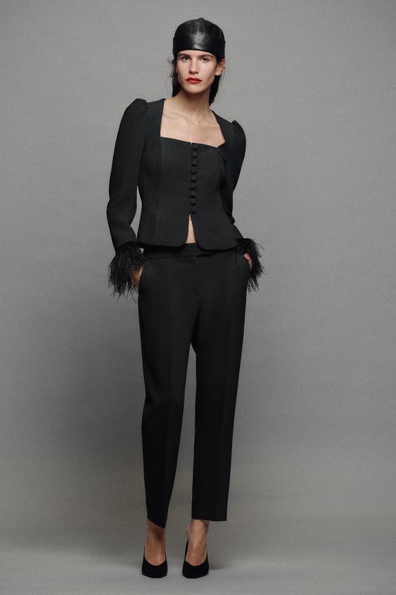 Zara ANKLE PANTS - Black - Image 0