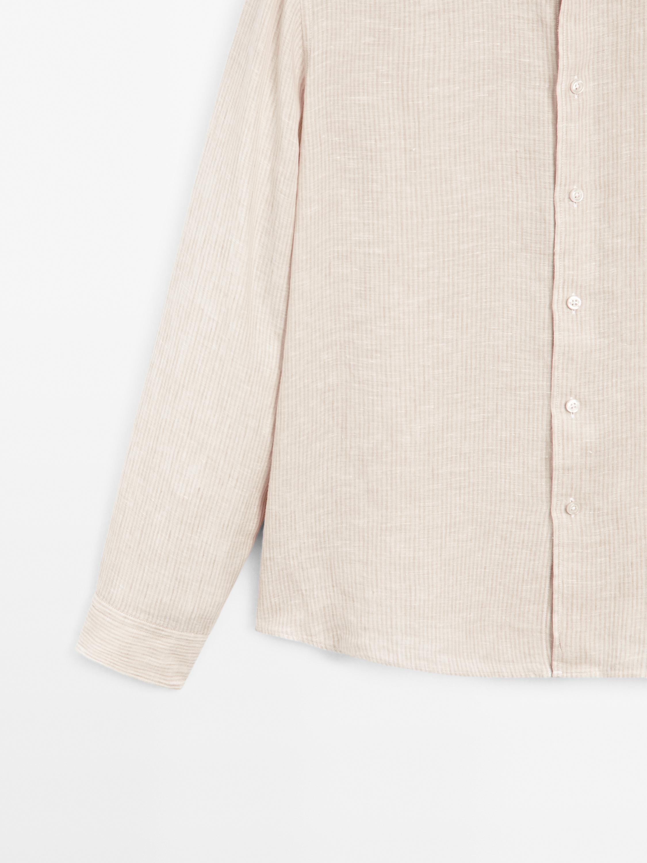 Regular-fit shirt with stand collar