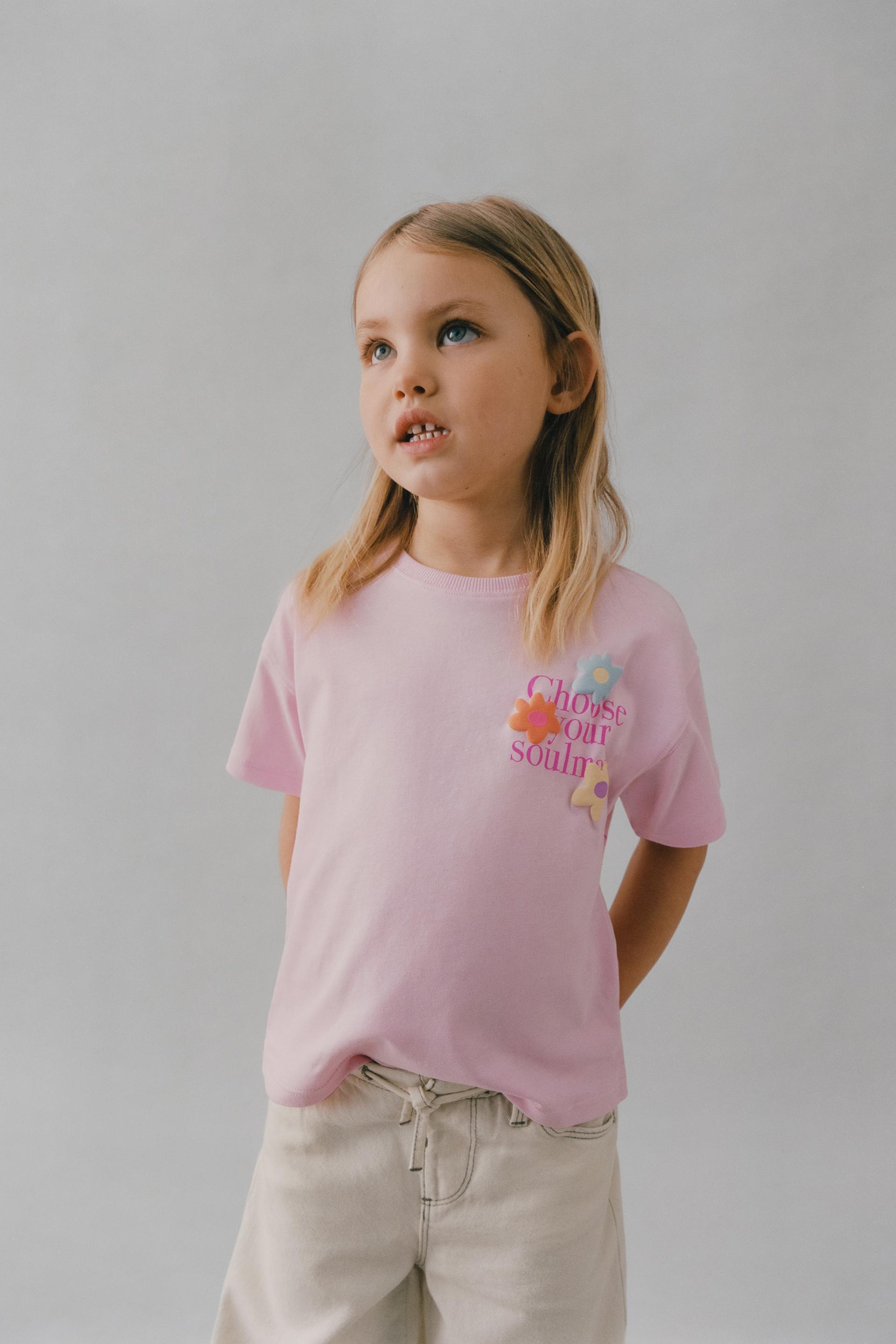 RAISED PRINT T-SHIRT - Pink | ZARA United States