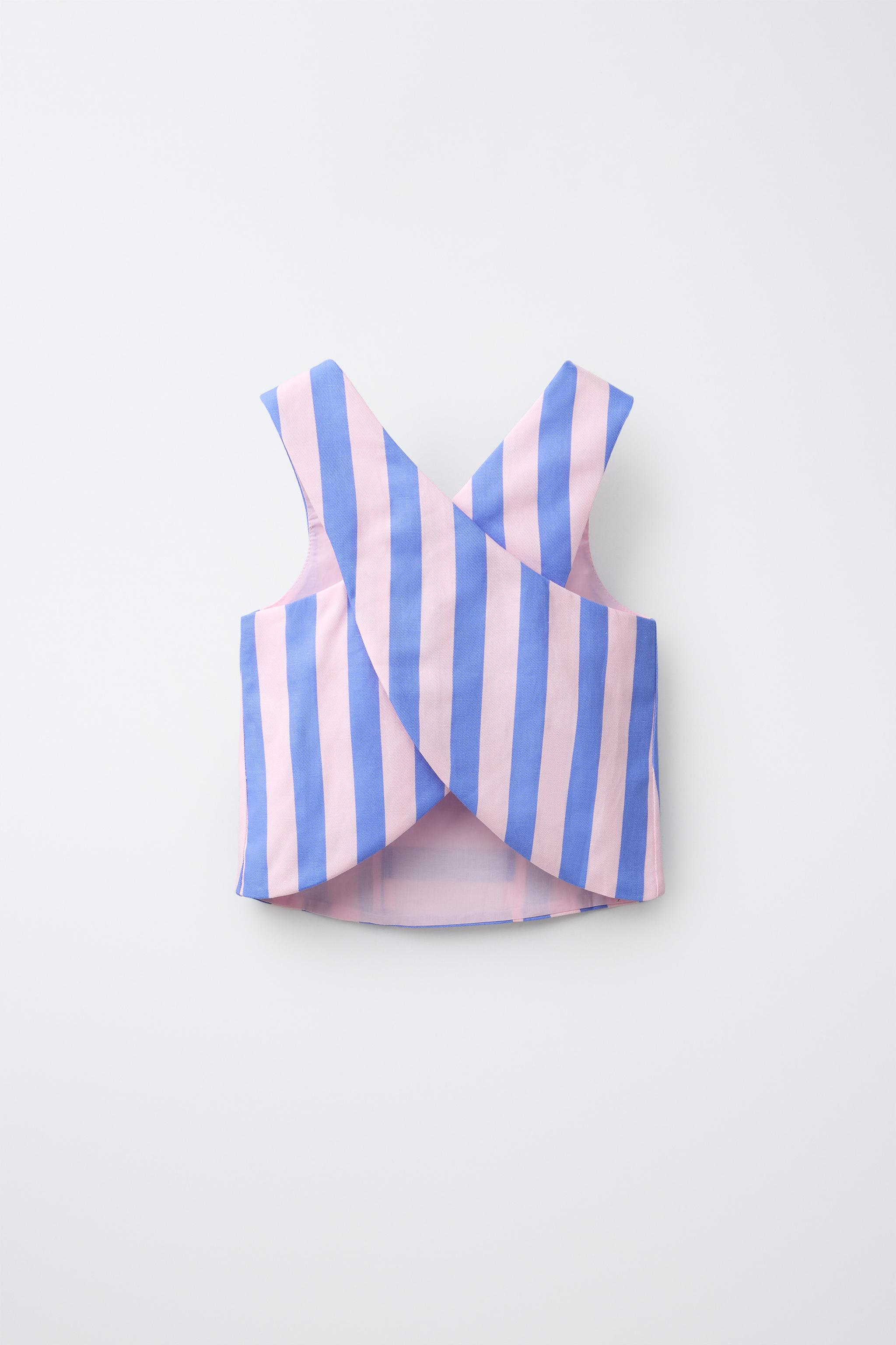 Детские рубашки Zara STRIPED BUTTON TOP — фото 4