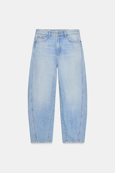 CROPPED TRF MID-RISE JEANS - Light blue by Zara