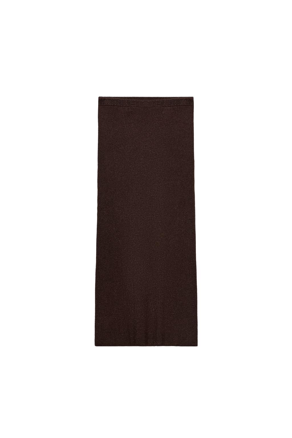 METALLIC THREAD RIB KNIT MIDI SKIRT - image 3