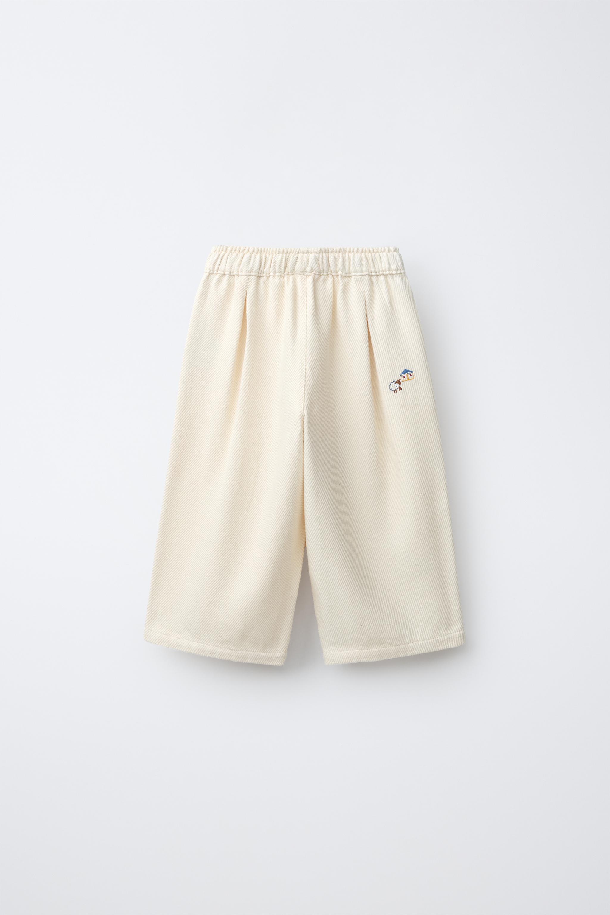 COZY EMBROIDERED BAGGY PANTS