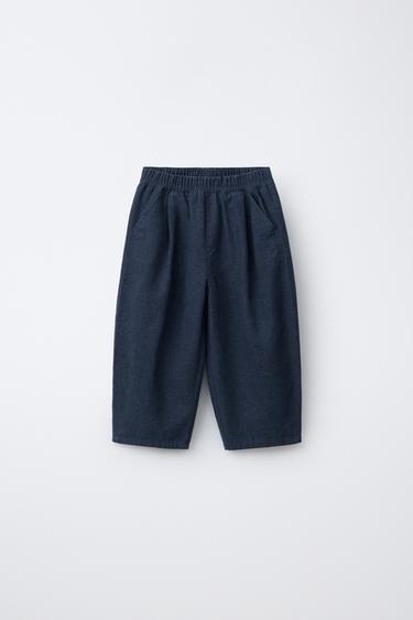 BALLOON LINEN BLEND TROUSERS - Indigo by Zara