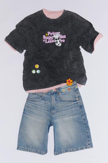 SNOOPY ™ RAISED PRINT T-SHIRT - Anthracite grey by Zara