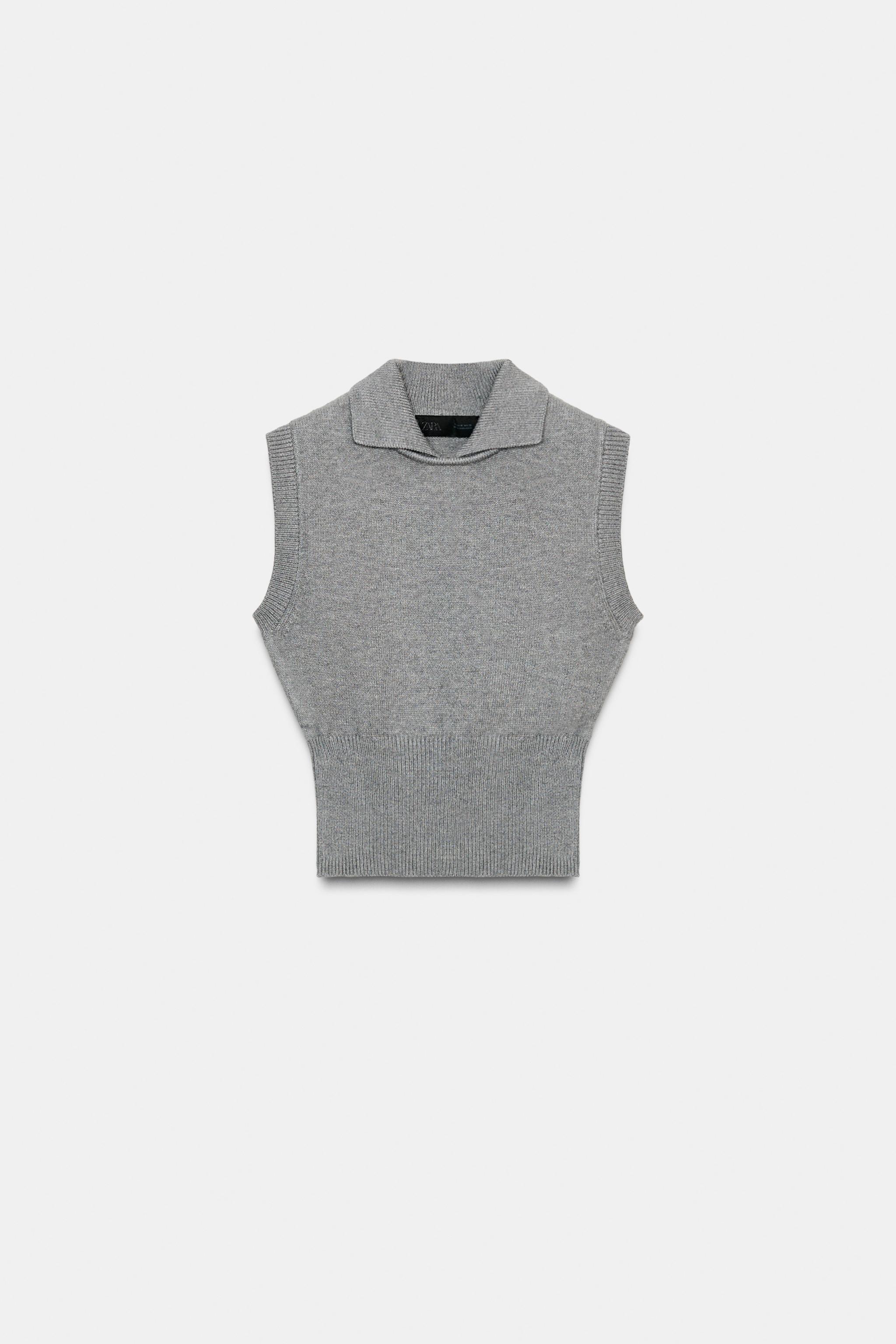 KNIT POLO VEST - Light grey | ZARA South Africa