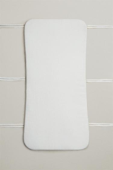 COTTON AND LINEN ACCENT CHAIR SEAT CUSHION - Oyster-white by Zara