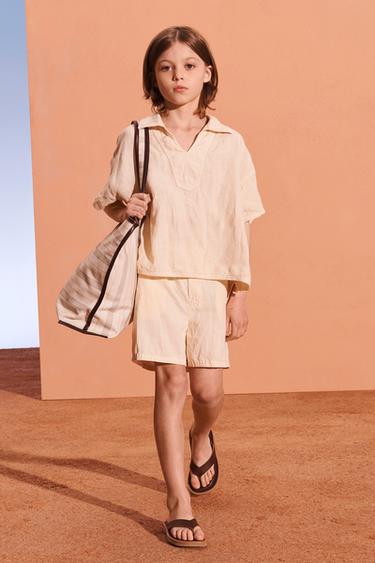 Zara NTRL SHORTS - Stone