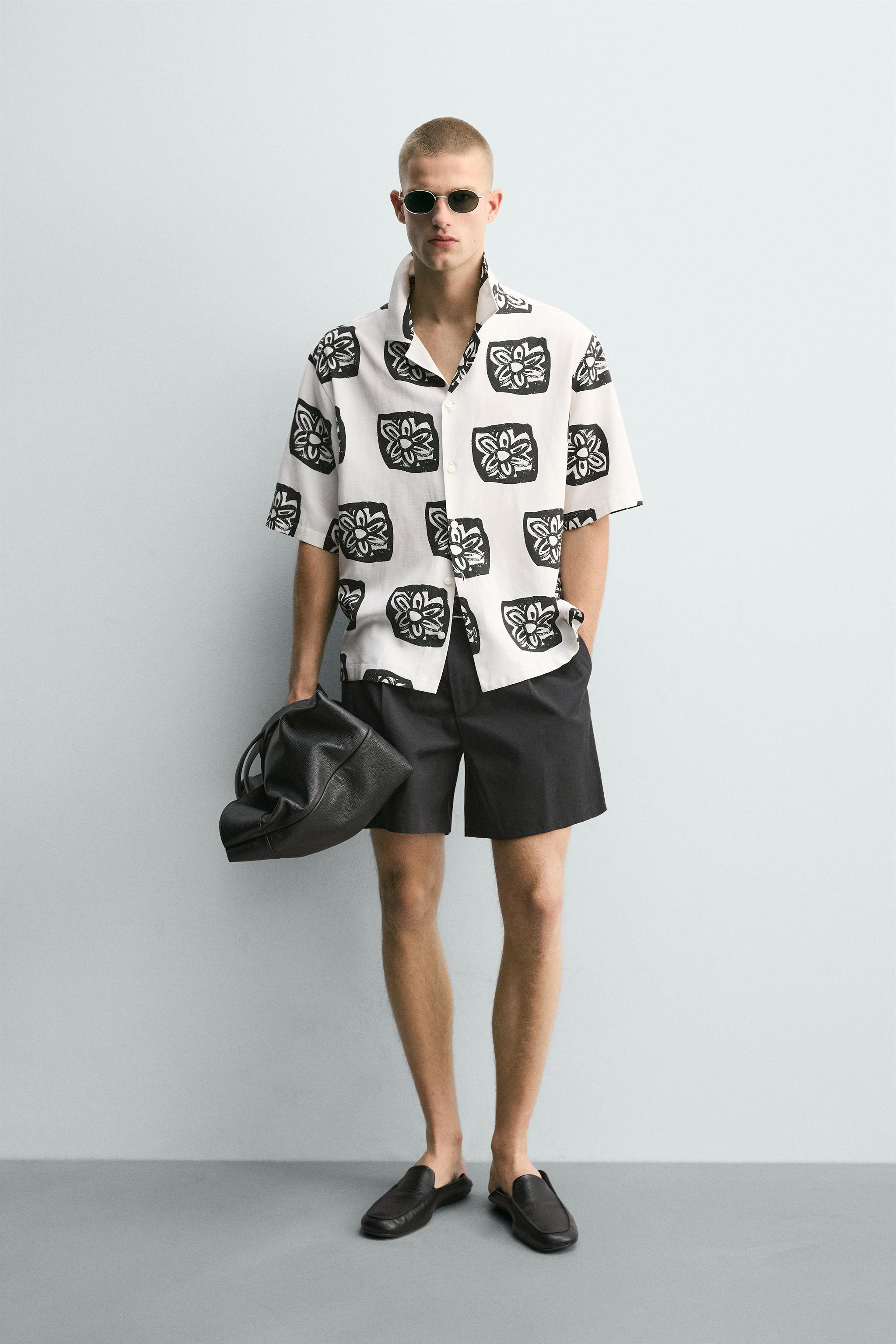 CONTRAST PRINT RELAXED FIT SHIRT