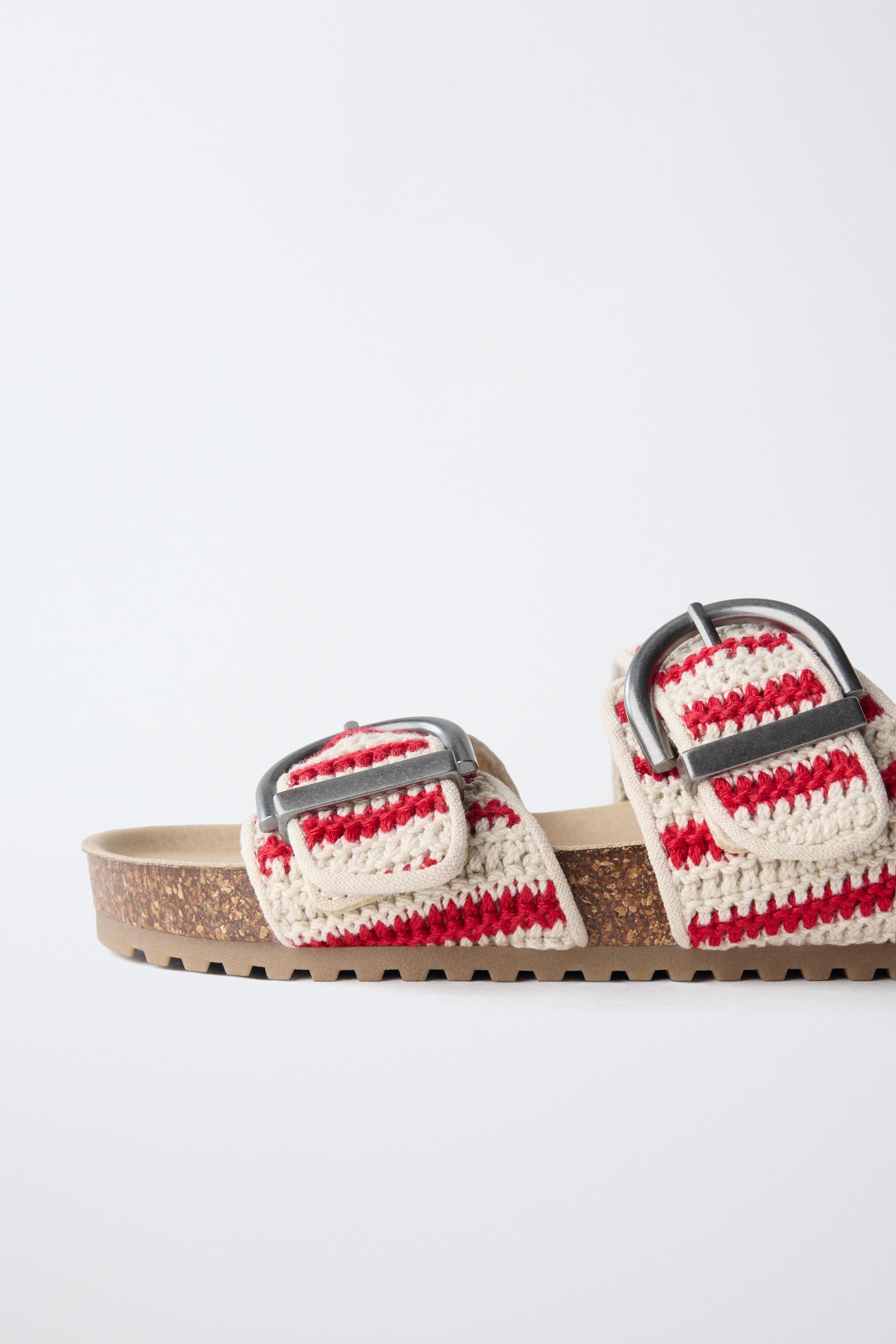 Детские сандалии Zara CROCHETED BUCKLE SANDALS — фото 6