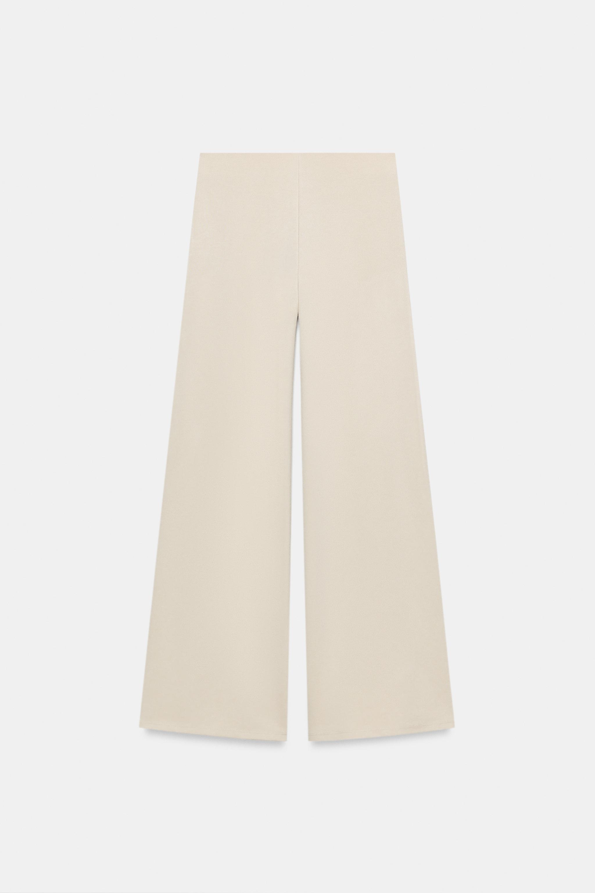 PIQUÉ STRAIGHT LEG PANTS WITH BUTTONS