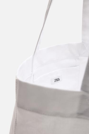 FABRIC SHOPPER BAG - Ecru White by Zara - Image 6