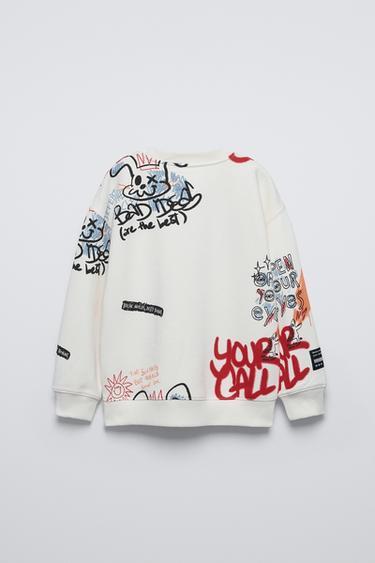 SWEAT IMPRIMÉ - Écru de Zara - Image 1