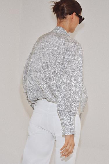 CHEMISE À NŒUD ET POIS ZW COLLECTION - Écru / Noir de Zara - Image 2