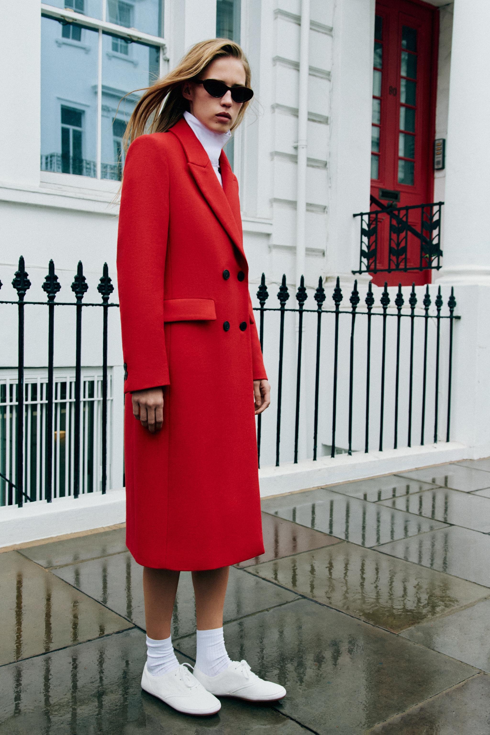 MANTEAU LONG AVEC LAINE ET ÉPAULETTES