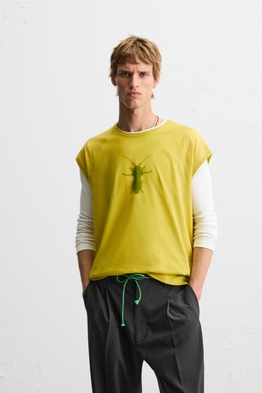 RELAXED FIT TANK TOP - Light lime green by Zara
