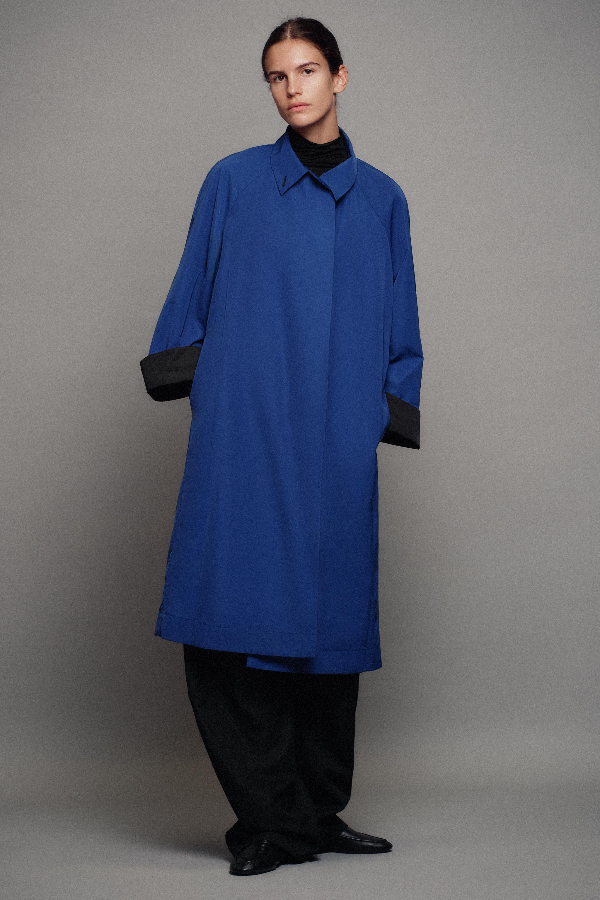 Zara ZW COLLECTION MİDİ TRENÇKOT görsel 2