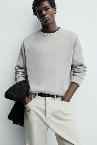 PULL STRUCTURÉ COTON - Gris chiné de Zara - Image 4