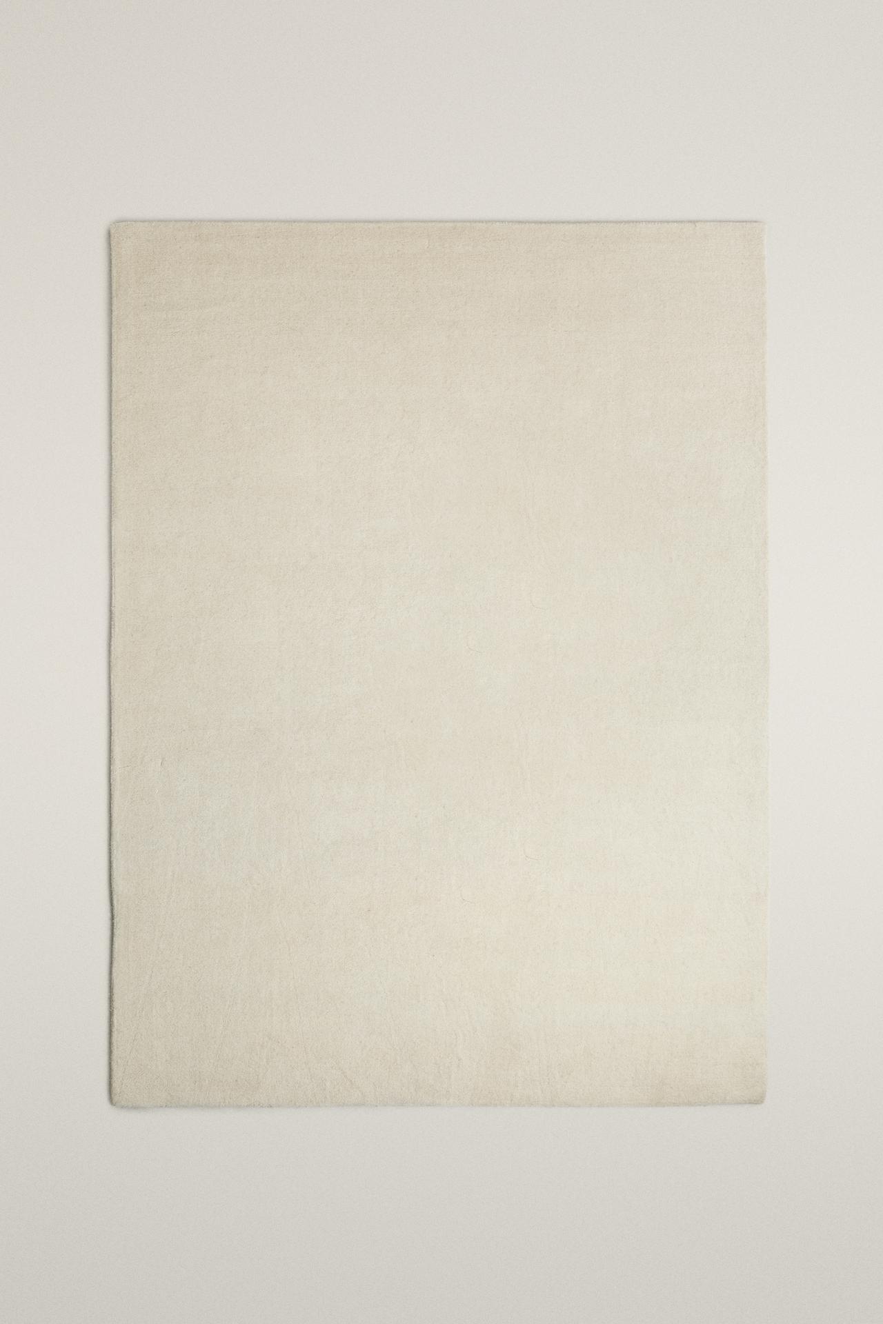 SOLID WOOL RUG — Light beige