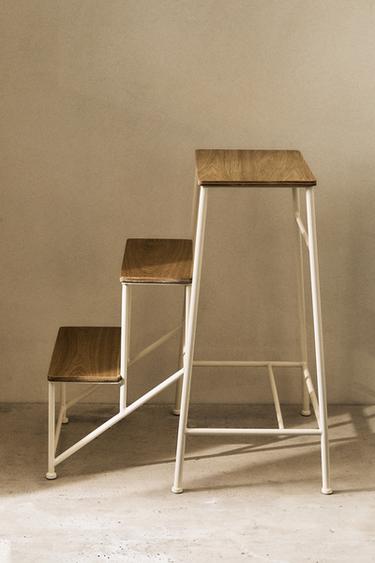 Zara THREE-STEP LADDER STOOL - Light beige