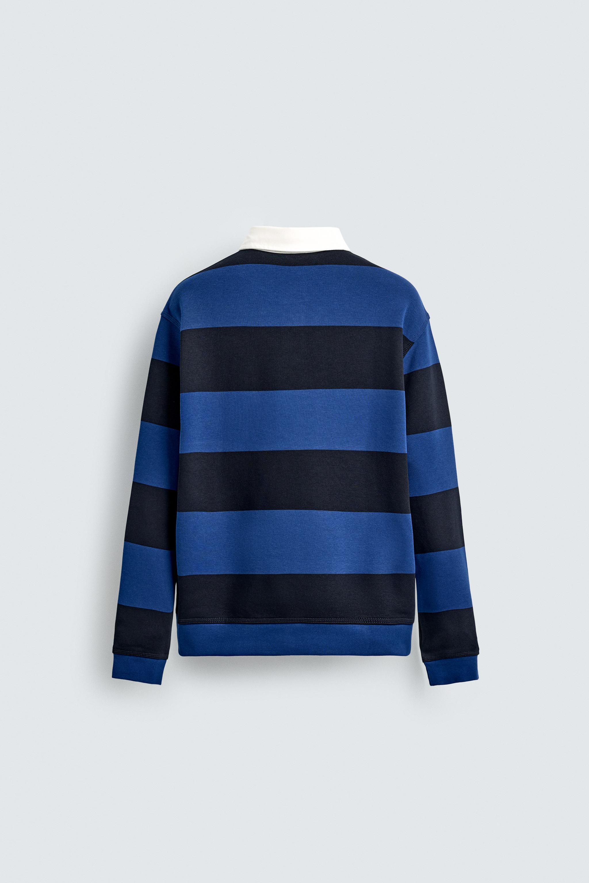 CONTRAST COLLAR POLO SWEATSHIRT