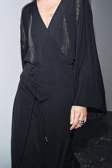 ZW COLLECTION BEADED EMBROIDERED DRESS - Black by Zara - Image 5