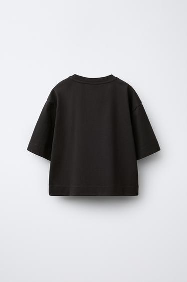 Zara VARSITY PRINT T-SHIRT - Anthracite grey